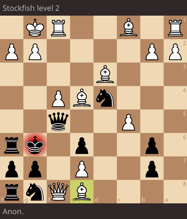 Stockfish level 2 - Anon. • lichess.org